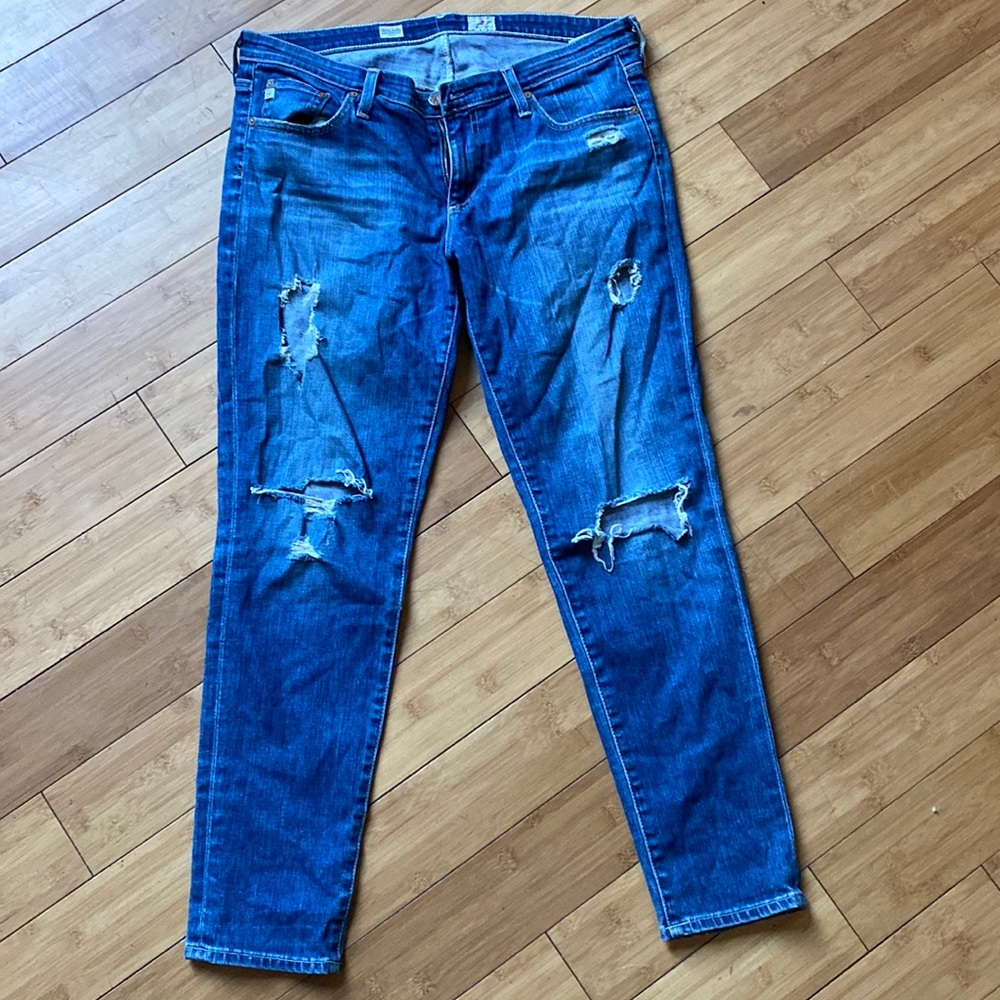 AG Adriano Goldschmied Stevie ankle distressed jeans size 31 r